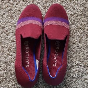 Rothy's Garnet Reflective Stripe Loafers